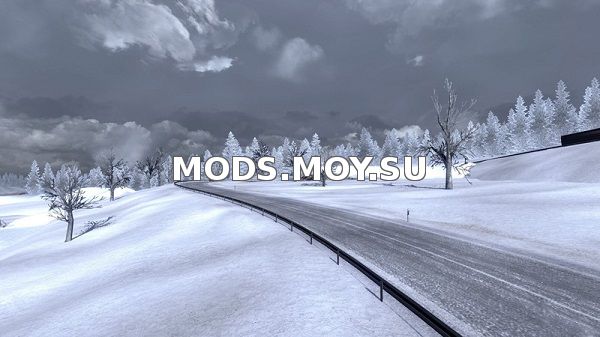 Зимний мод для Euro Truck Simulator 2