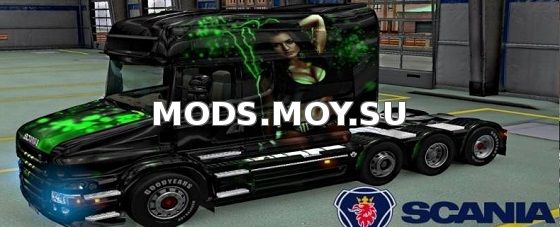 Scania T Longline Monster Energy Skin & Trailer v1.1 для Euro Truck Simulator 2