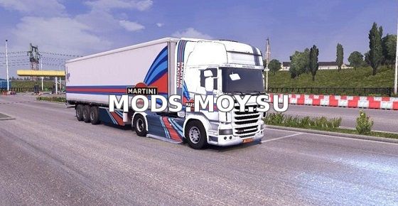 Scania R & Trailer Martini Rancing Skin v 1.0 для Euro Truck Simulator 2